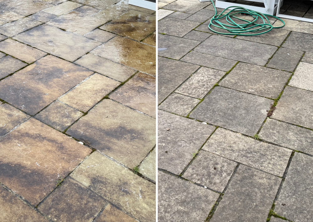 Aquapro Exterior Cleaning Image for Chemical Patio Clean In Guildford -  Fascias,  Render Cleaning,  Wall Cleaning,  jet washing,  Soffits & Guttering Cleaning, Gutter Cleaning in Guildford,  Patio Cleaning,  Driveway Cleaning